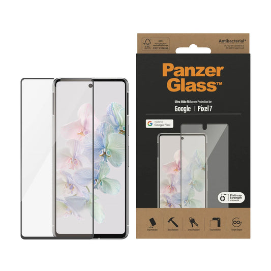 PANZERGLASS® SCREEN PROTECTOR GOOGLE PIXEL 7 | ULTRA-WIDE FIT | GLASSBESKYTTER