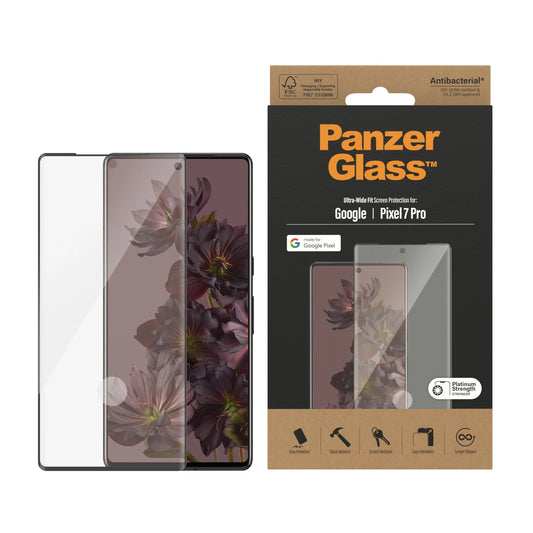 PANZERGLASS® SCREEN PROTECTOR GOOGLE PIXEL 7 PRO | ULTRA-WIDE FIT | GLASSBESKYTTER