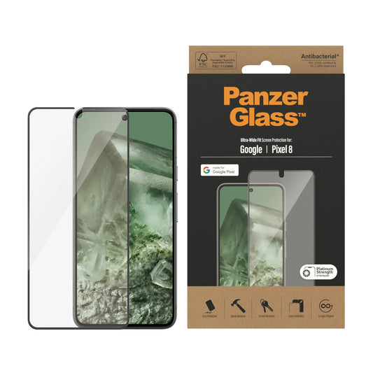 PANZERGLASS® SCREEN PROTECTOR GOOGLE PIXEL 8 | ULTRA-WIDE FIT | GLASSBESKYTTER