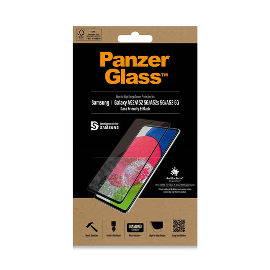 PANZERGLASS® SAMSUNG GALAXY A52 | A52 5G | A52S 5G | A53 5G | SCREEN PROTECTOR GLASS | GLASSBESKYTTER