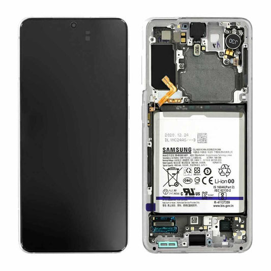 Samsung G996 Galaxy S21+ / S21 Plus 5G LCD + Touch + Batteri + Frontkamera - Phantom Sølv