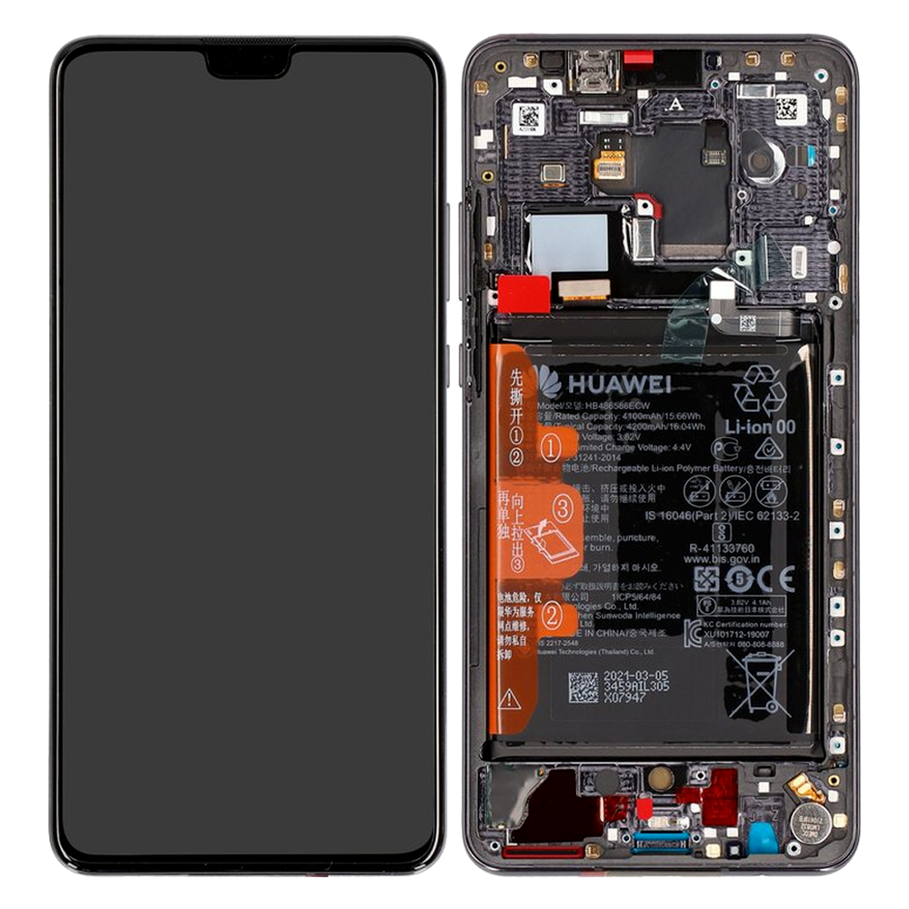 Huawei Mate 30 LCD / Touch + batterienhet - svart (TAS-L09 TAS-L29)