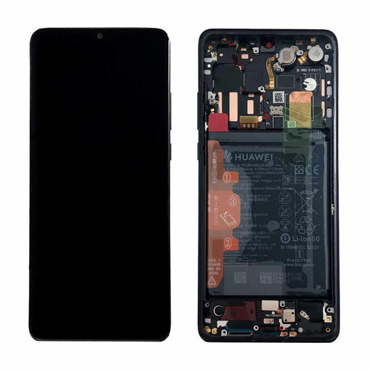 Huawei P30 Lite LCD / Touch + Batteri - Midnight Svart (MAR-L01A, MAR-L21A, MAR-LX1A)