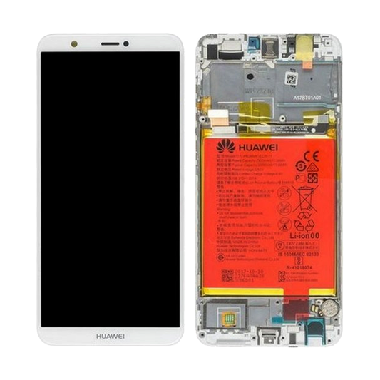 Huawei P Smart LCD / Touch + Battery Assy - White/Gold