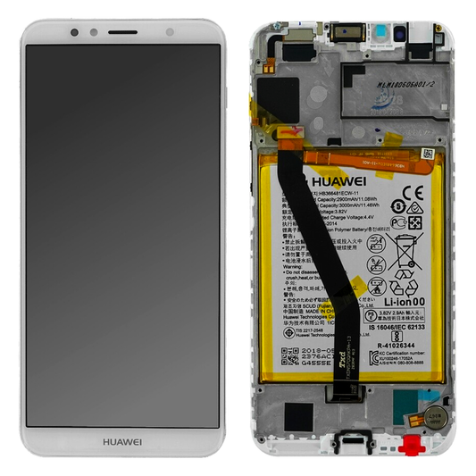 Huawei Y6 (2018) LCD / Touch + Battery Assy - White